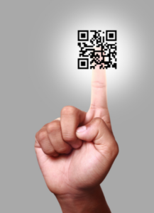 touching qr code